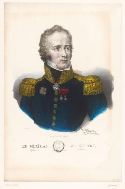 Portret van Maximilien Sébastien Foy door Henri Grevedon