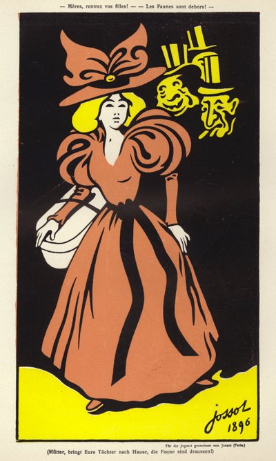 Moeders, breng uw dochters binnen! De faunen zijn buiten! door Henri Gustave Jossot