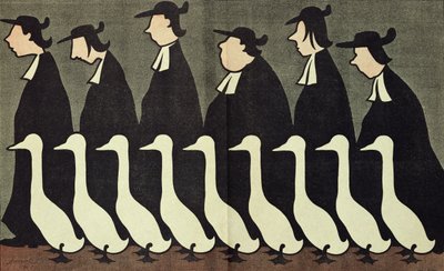 De ganzen, antiklerikale karikatuur uit 