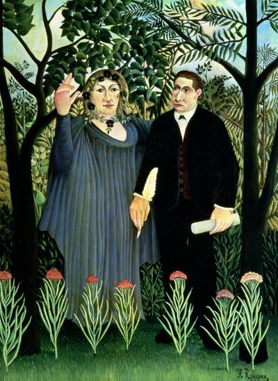 De muze die de dichter inspireert door Henri J.F. Rousseau