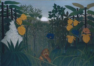 Het maal van de leeuw, ca. 1907 door Henri J.F. Rousseau