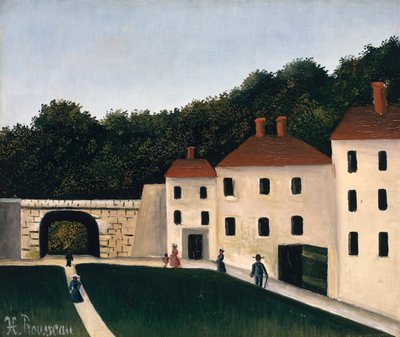 Wandelaars in een park door Henri J.F. Rousseau