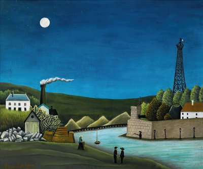 De Seine bij Suresnes, ca. 1911 door Henri Rousseau