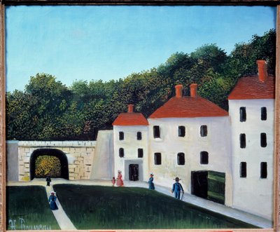 Wandelaars in een park door Henri J.F. Rousseau