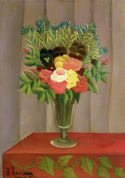 Bloemen met een Lavendel Achtergrond door Henri J.F. 1844 1910 Rousseau