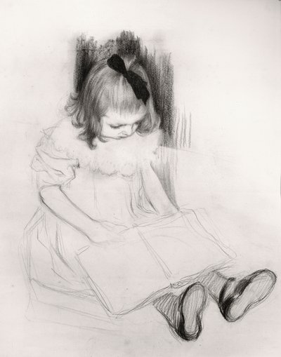 Meisje dat leest door Henri Jacques Edouard Evenepoel