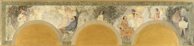 Schets voor de zuidelijke ingangssalon van het Hôtel de Ville de Paris: La Musique - La Sculpture door Henri Jean Guillaume Martin
