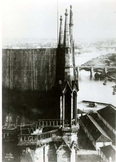 Uitzicht op de Kathedraal van Notre-Dame in Parijs en de Rivier de Seine, ca. 1853 door Henri Jean Louis Le Secq