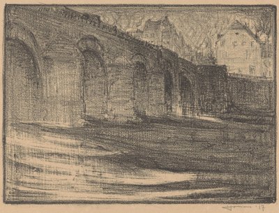 Sint Servaasbrug over de Maas in Maastricht door Henri Jonas (signed by artist)