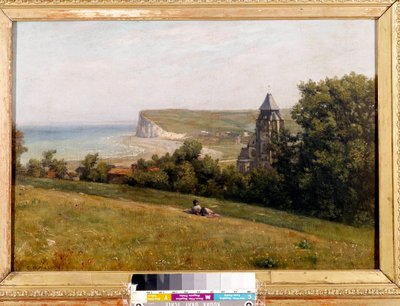 Zicht genomen vanaf de treport Schilderij door Constant Dutilleux (1807-1865). 1865. Douai, Museum van de Chartreuse door Henri Joseph Constant Dutilleux