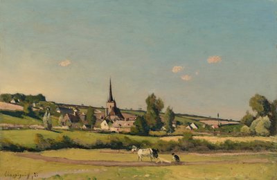 Uitzicht op Saint-Privé door Henri Joseph Harpignies