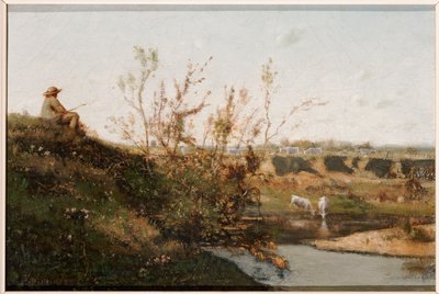De Drinkplaats door Henri Joseph Harpignies