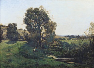 Uitzicht vanaf Moncel-sur-Seine, c.1868 door Henri Joseph Harpignies