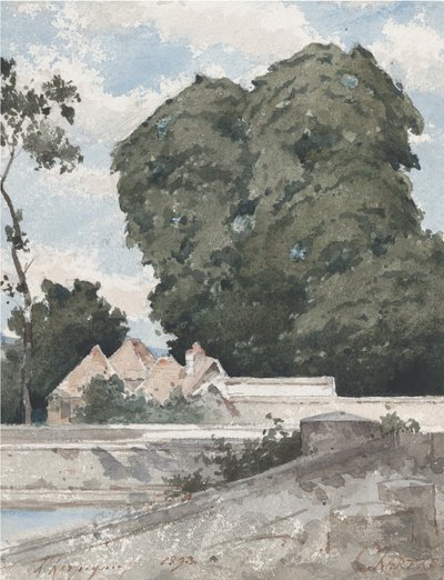 Uitzicht vanaf de wallen bij Chartres, 1893 door Henri Joseph Harpignies