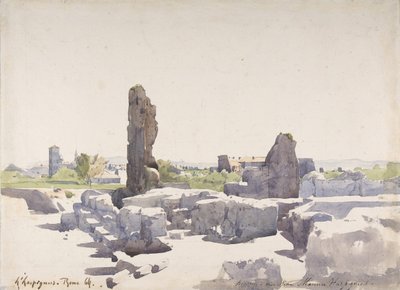 Uitzicht op het Colosseum vanaf de Basiliek van Domitianus en het Flavische Paleis, Rome door Henri Joseph Harpignies