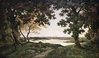 Boslandschap met een Zanderige Rivier, 1882 door Henri Joseph Harpignies