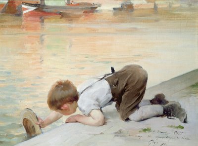 Aan de Kade door Henri Jules Jean Geoffroy