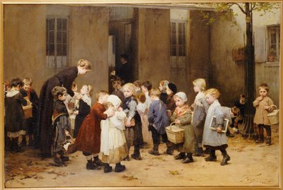 Terug naar school door Henri Jules Jean Geoffroy