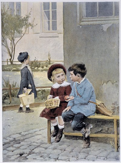 Vrijhandel - aquarel door Geoffroy in "Le Figaro Illustré", mei 1901 door Henri Jules Jean Geoffroy