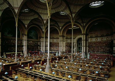 Interieur van de Salle des Imprimes, 1868 door Henri Labrouste