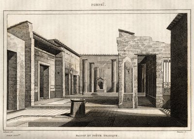 Het huis van de tragische dichter, in Pompeii, gravure door Labrouste door Henri Labrouste