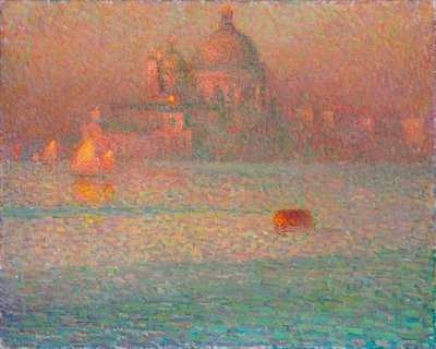Vuurwerk. Winterochtend in Venetië, 1907 door Henri Le Sidaner