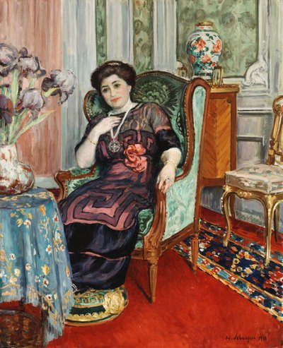 Een vrouw zittend in een stoel door Henri Lebasque