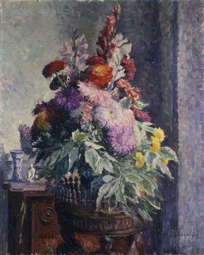 Interieur met Bloemenboeket door Henri Lebasque