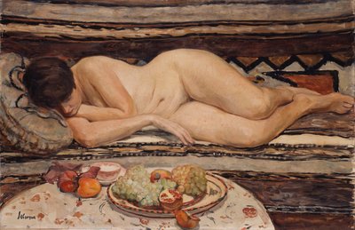 Naakt met een Kom Fruit door Henri Lebasque