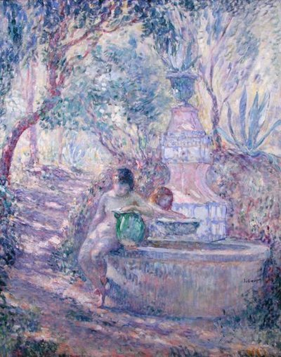 De fontein in St. Tropez, ca. 1895 door Henri Lebasque