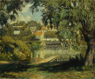 Dorp aan de oever van de rivier, c.1900 door Henri Lebasque