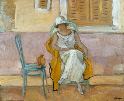 Vrouw in een Witte Jurk, ca. 1923 door Henri Lebasque