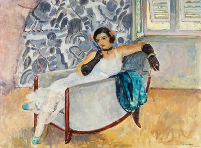 Vrouw met zwarte handschoenen, c.1930 door Henri Lebasque