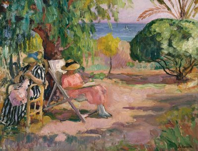 Vrouwen naaien door Henri Lebasque