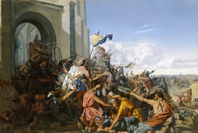 De dood van Robert le Fort in de Slag bij Brissarthe, 866 door Henri Lehmann