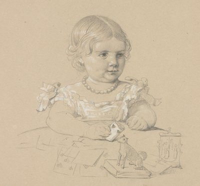 Portret van een kind door Henri Lehmann