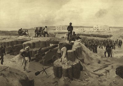 Slag bij Bomarsund, 1854 door Henri Louis Dupray