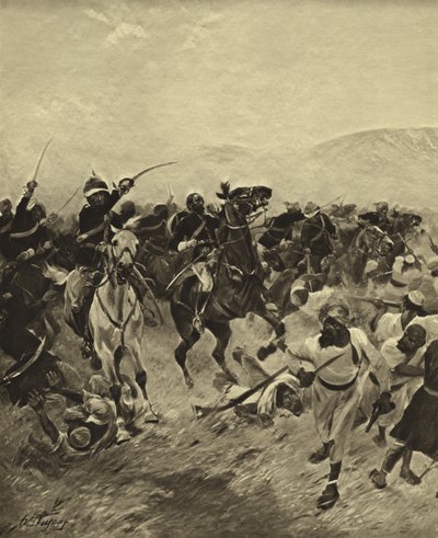 Slag bij Fatehabad, 1879 door Henri Louis Dupray