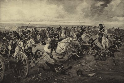 Slag bij Waterloo, 1815 (gravure) door Henri Louis Dupray