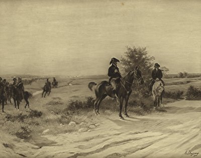 Slag bij Waterloo, 1815 (gravure) door Henri Louis Dupray