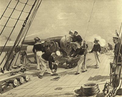 Bombardement van Alexandrië, 1882 door Henri Louis Dupray