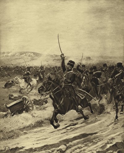 Charge van de Lichte Brigade, Slag bij Balaclava, 1854 (gravure) door Henri Louis Dupray