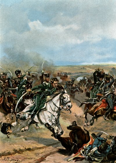 Heldhaftigheid van de officieren van de 20e Chasseurs door Henri Louis Dupray