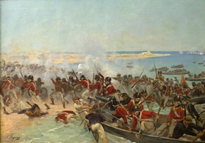 Mariniers landen in Aboukir, Egypte, 8 maart 1801 door Henri Louis Dupray