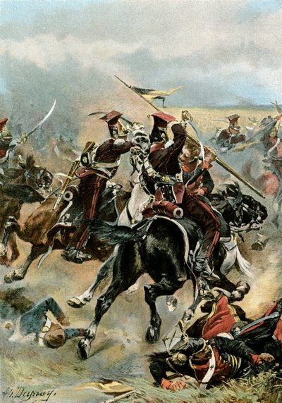 De Lichte Cavalerie bij Wagram door Henri Louis Dupray