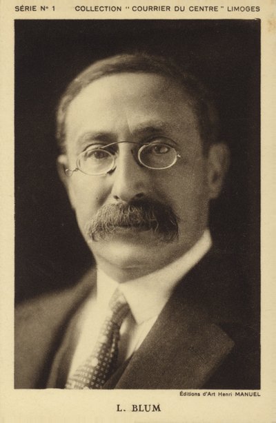 Leon Blum, jaren 1930 (z/w foto) door Henri Manuel