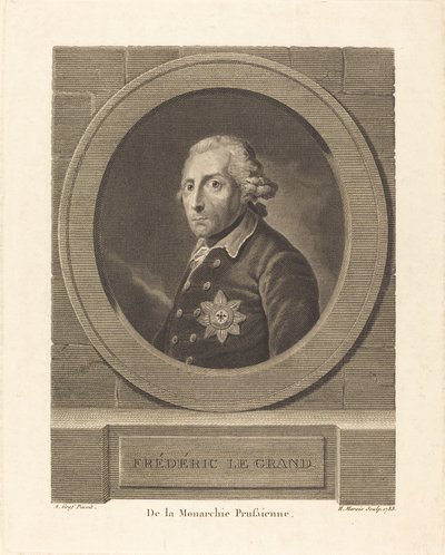 Frederik de Grote, Koning van Pruisen door Henri Marais after Anton Graff
