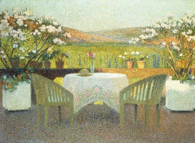 Het terras in de zon door Henri Martin