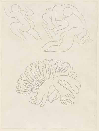Autre Eventail, de Mademoiselle Mallarmé, plaat 21 uit Poesies de Mallarmé door Henri Matisse