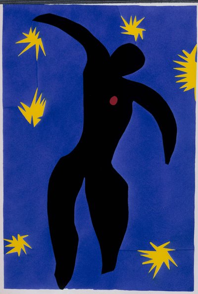 De val van Icarus. Uit "Jazz". Plaat VIII. P. 55 door Henri Matisse